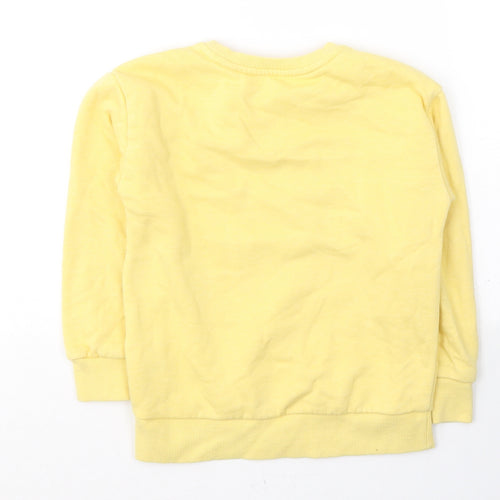 Dunnes Stores Girls Yellow  Cotton Pullover Sweatshirt Size 7-8 Years  Pullover - I decide my vibe