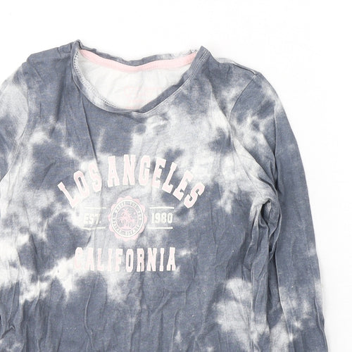 Primark Girls Grey  Cotton Pullover Casual Size 9-10 Years Round Neck Pullover - TIE DYE