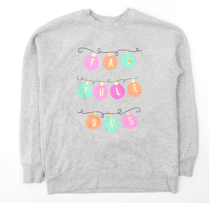 Papaya Womens Grey Polyester Pullover Sweatshirt Size S Pullover - Fabulous