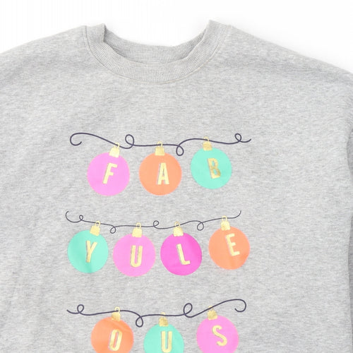 Papaya Womens Grey  Polyester Pullover Sweatshirt Size S  Pullover - Fabulous
