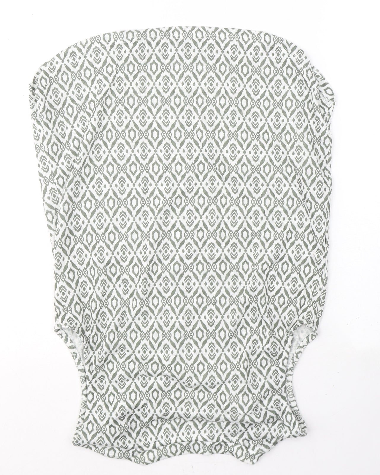Dunnes Stores Womens Green Geometric Polyester Basic Tank Size 8 V-Neck