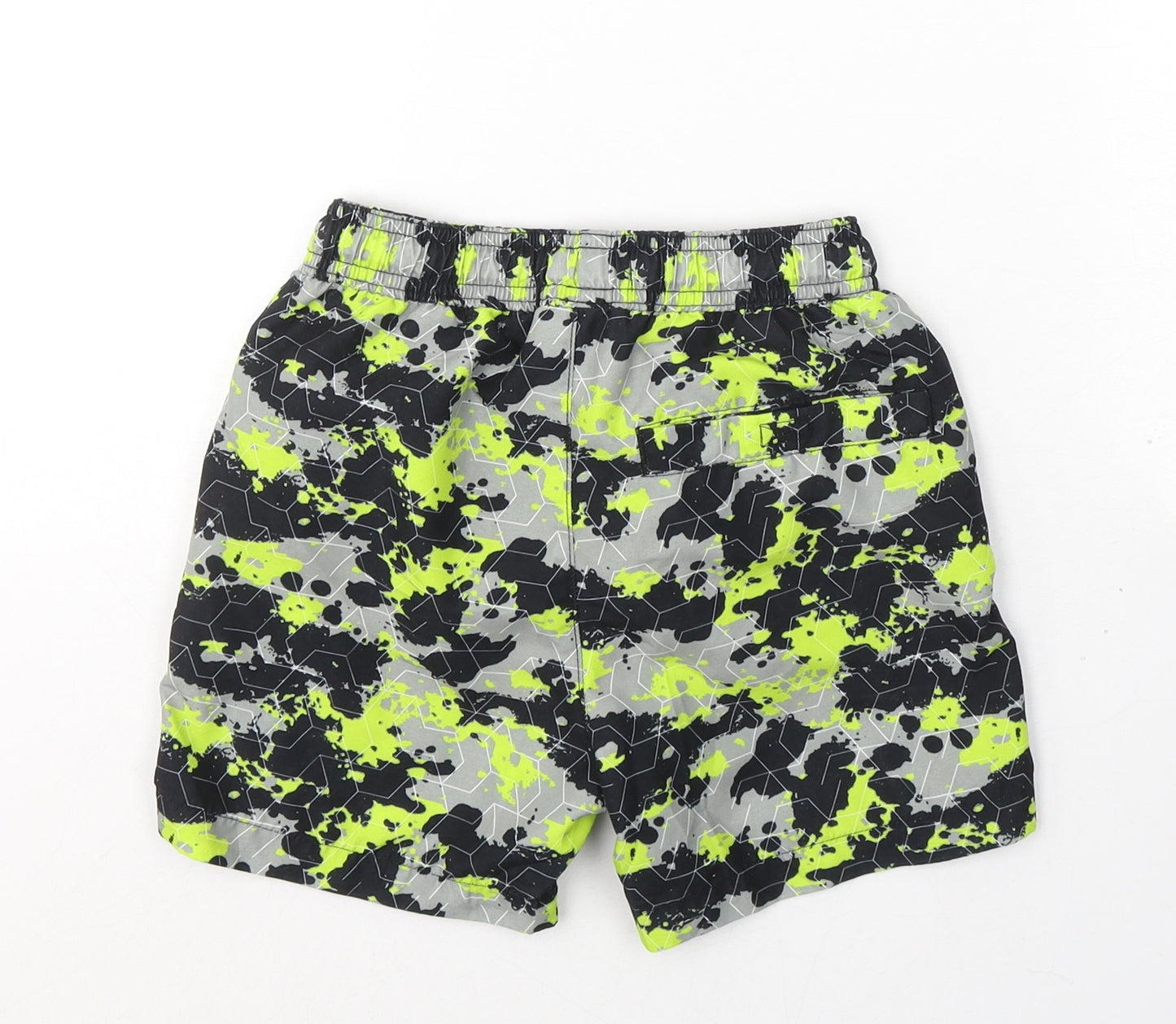 Threadbare Boys Green Geometric Polyester Sweat Shorts Size 7-8 Years  Regular Tie - Swim shorts