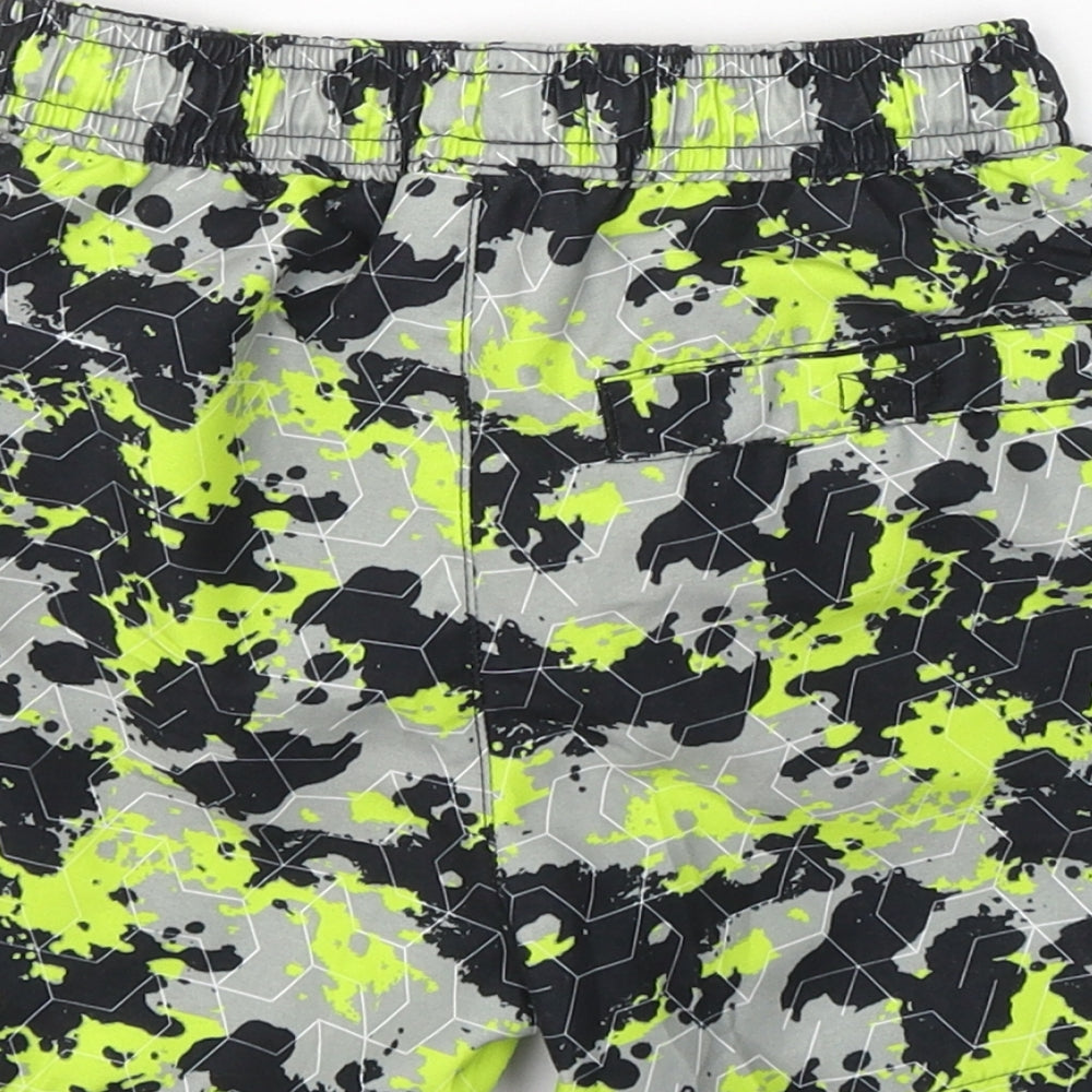 Threadbare Boys Green Geometric Polyester Sweat Shorts Size 7-8 Years  Regular Tie - Swim shorts