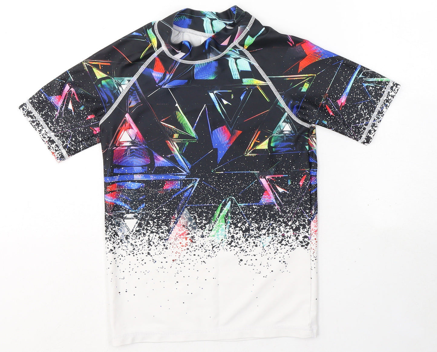 NEXT Boys Multicoloured Geometric Polyester Pullover Casual Size 8 Years Round Neck Pullover - Swim top