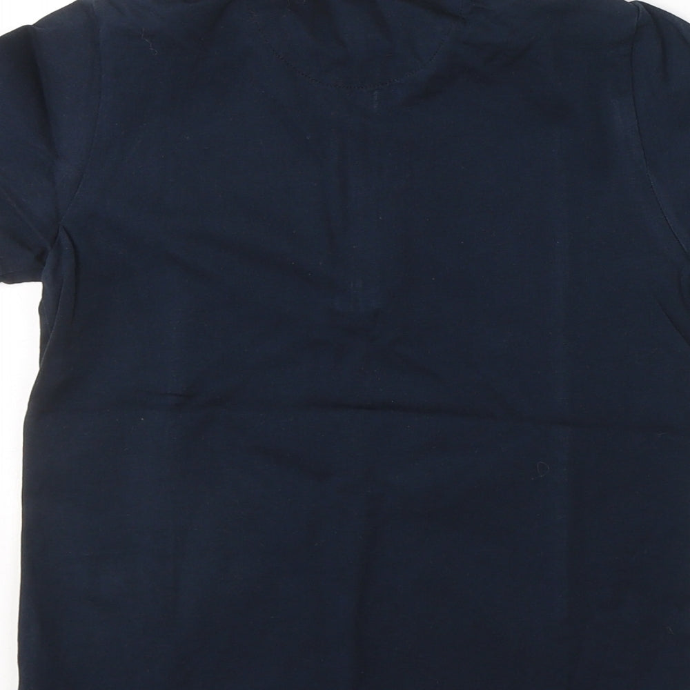 NEXT Boys Blue Geometric Cotton Basic T-Shirt Size 8 Years Collared Pullover