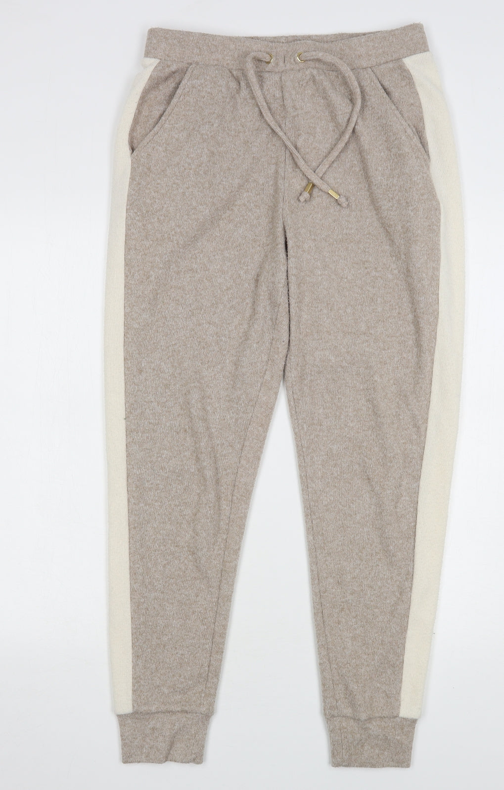 F&F Womens Beige  Polyester Sweatpants Trousers Size 10 L28 in Regular
