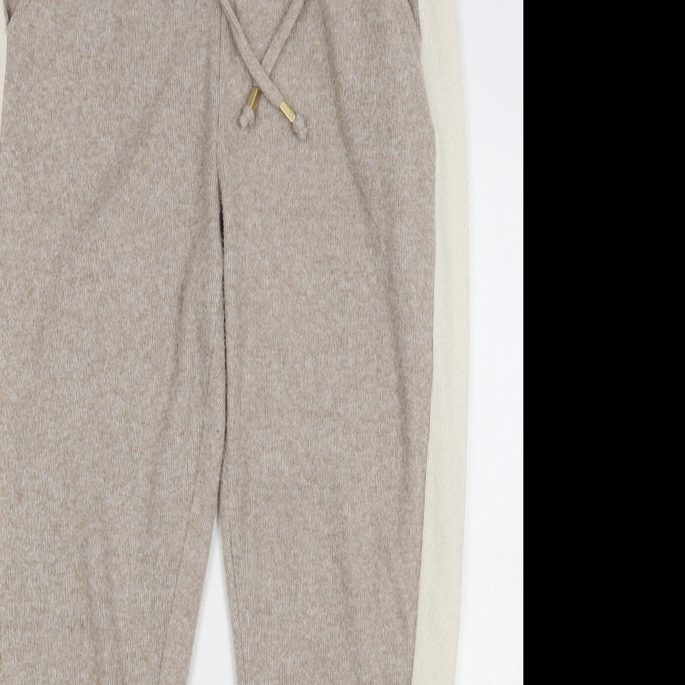 F&F Womens Beige  Polyester Sweatpants Trousers Size 10 L28 in Regular
