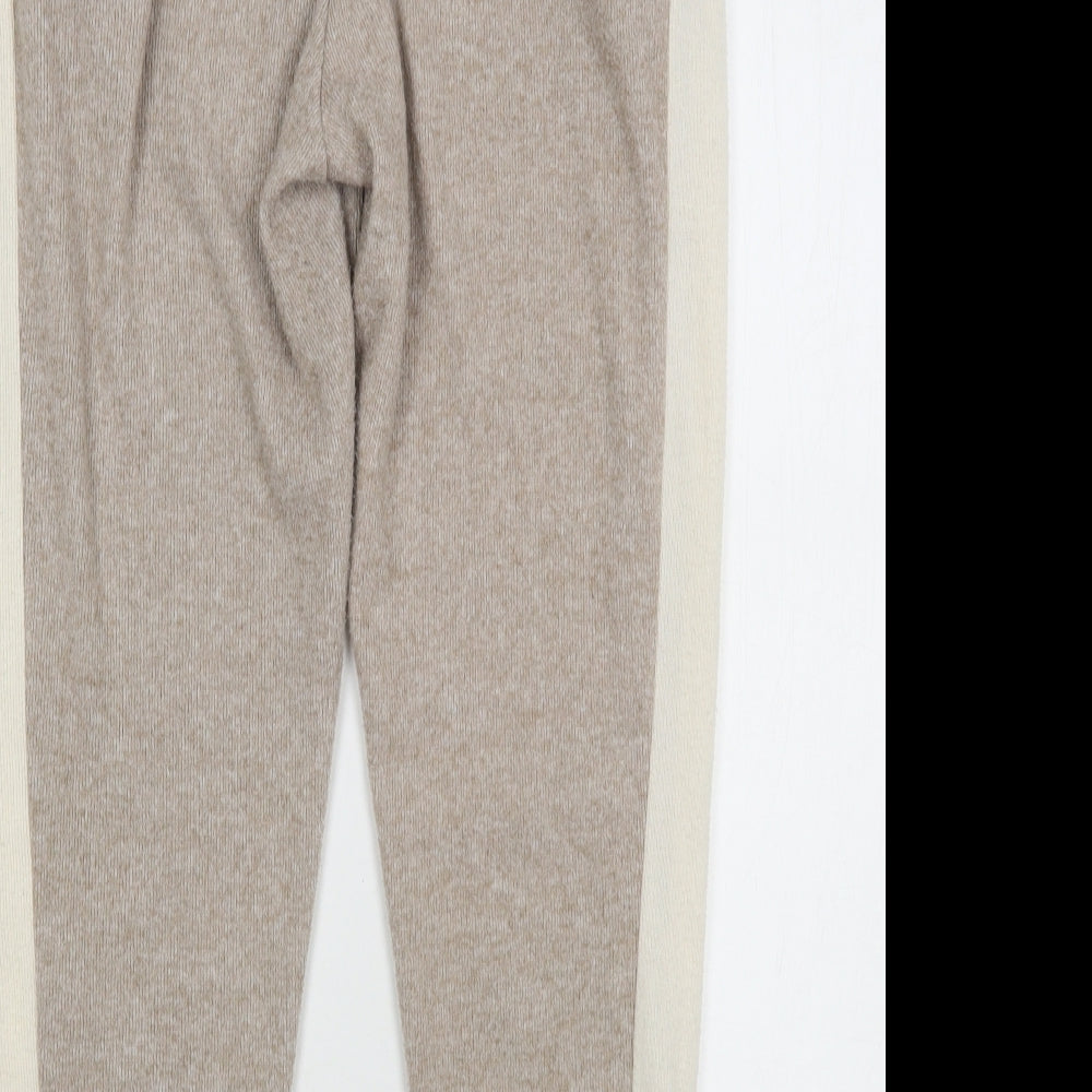 F&F Womens Beige  Polyester Sweatpants Trousers Size 10 L28 in Regular