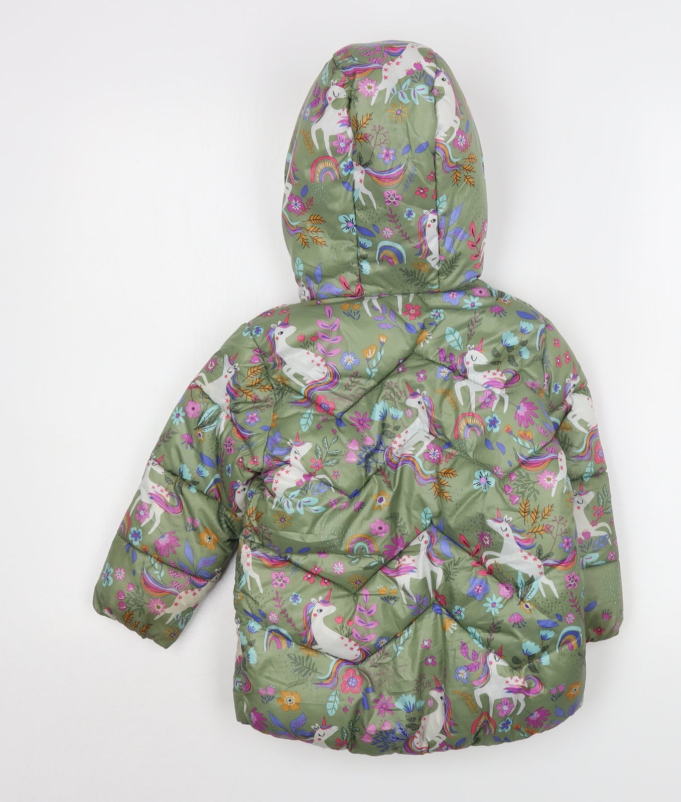 NEXT Girls Green Geometric  Rain Coat Coat Size 3-4 Years