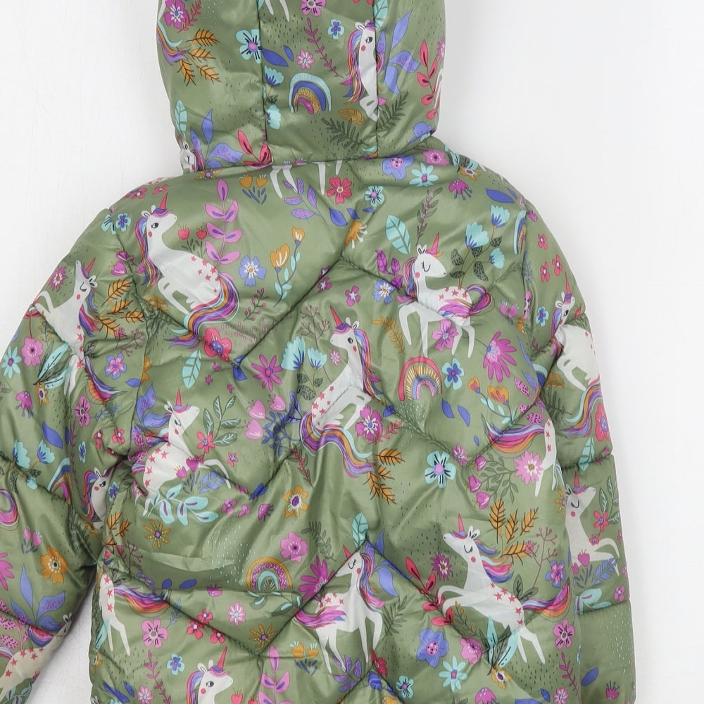 NEXT Girls Green Geometric  Rain Coat Coat Size 3-4 Years