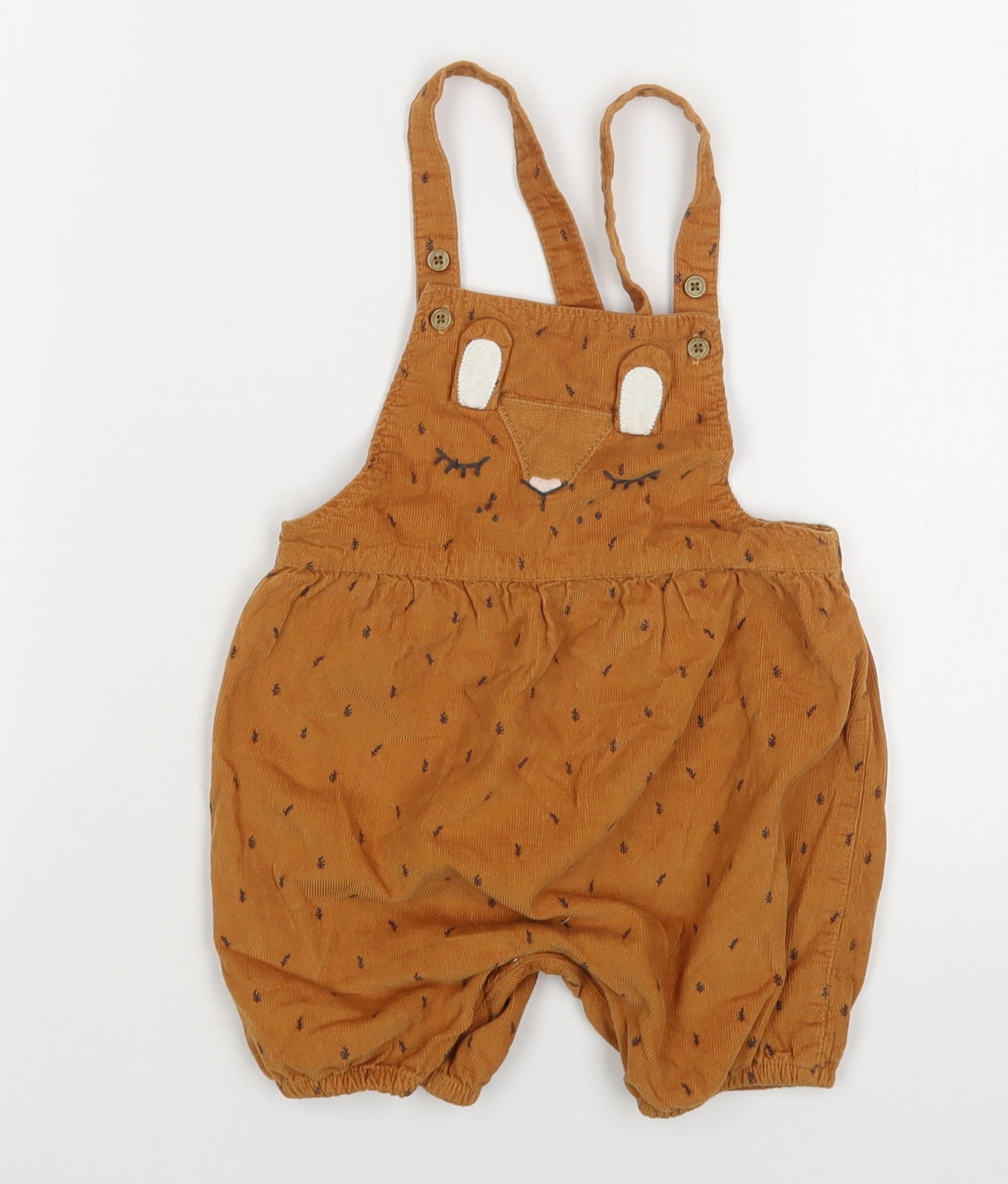 NEXT Girls Brown  Cotton Dungaree One-Piece Size 18-24 Months