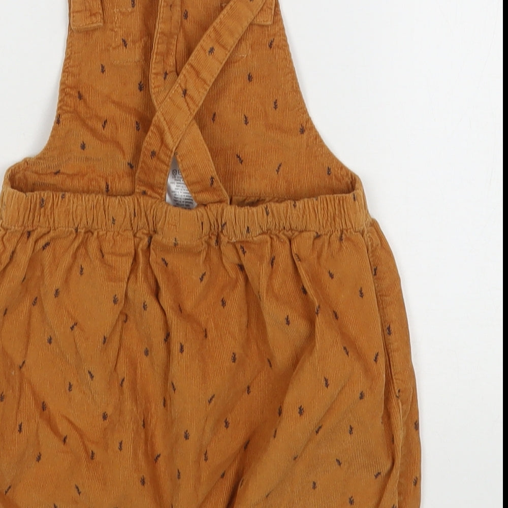 NEXT Girls Brown  Cotton Dungaree One-Piece Size 18-24 Months