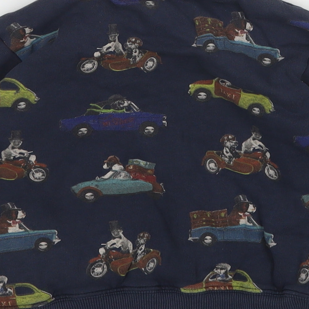 NEXT Boys Blue Geometric Cotton Pullover Sweatshirt Size 2-3 Years   - Car Print