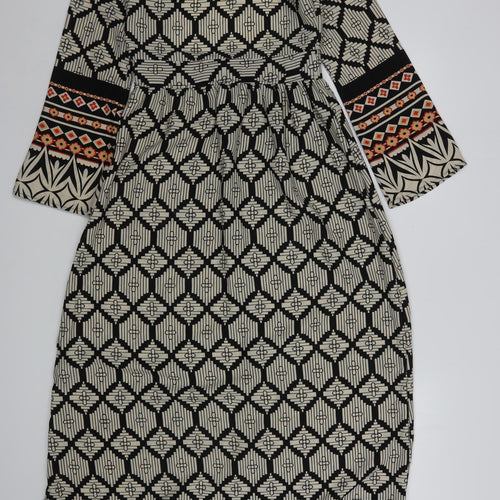 Glamorous Womens Multicoloured Geometric Polyester A-Line  Size XS  Round Neck