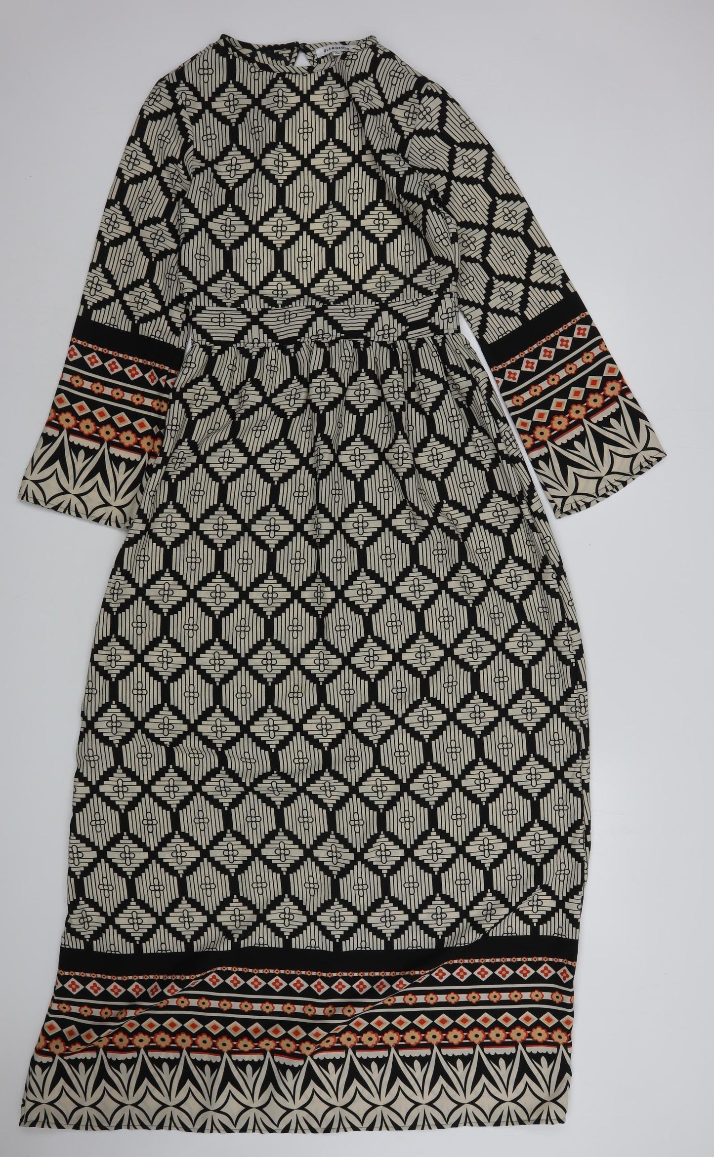 Glamorous Womens Multicoloured Geometric Polyester A-Line  Size XS  Round Neck