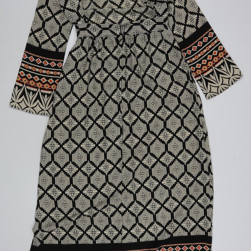 Glamorous Womens Multicoloured Geometric Polyester A-Line  Size XS  Round Neck