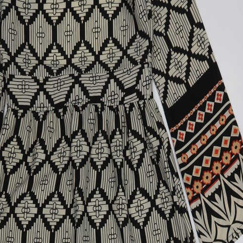 Glamorous Womens Multicoloured Geometric Polyester A-Line  Size XS  Round Neck