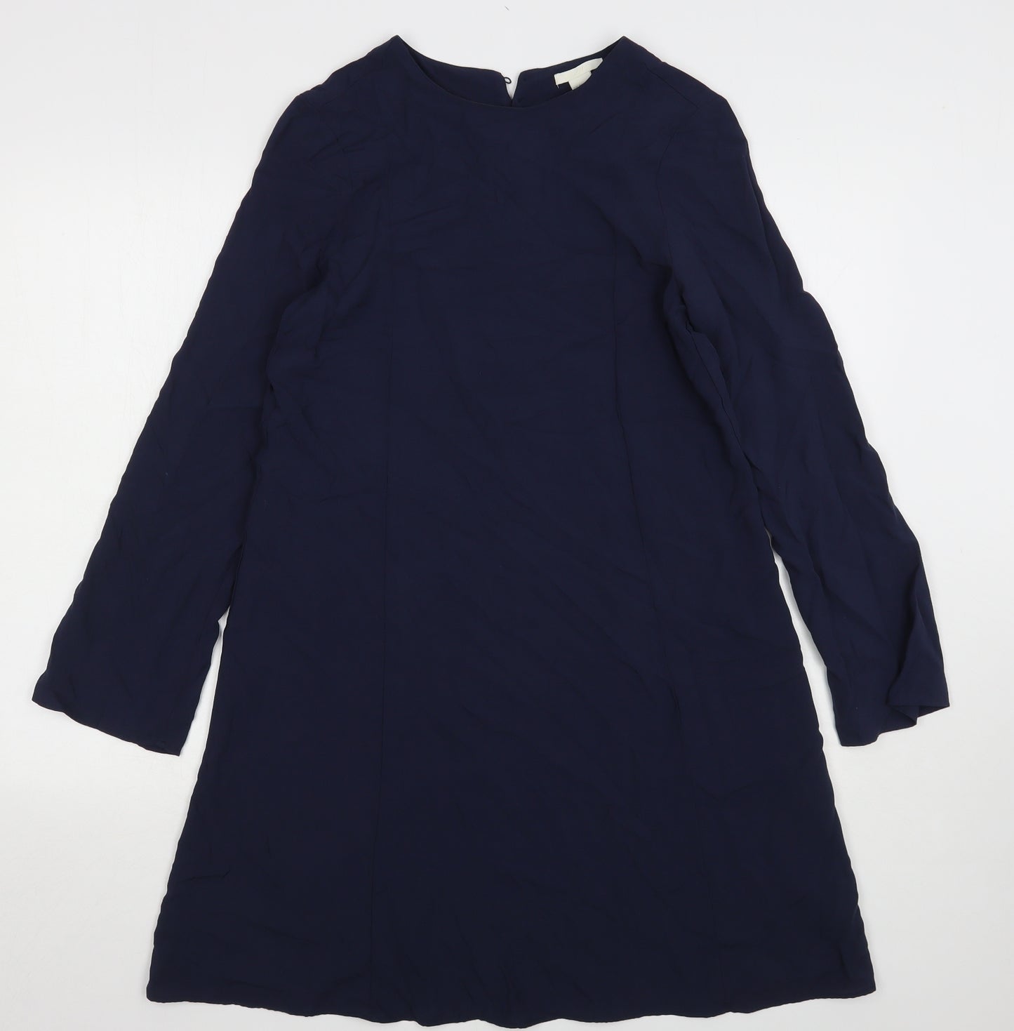 H&M Womens Blue  Viscose A-Line  Size 6  Round Neck