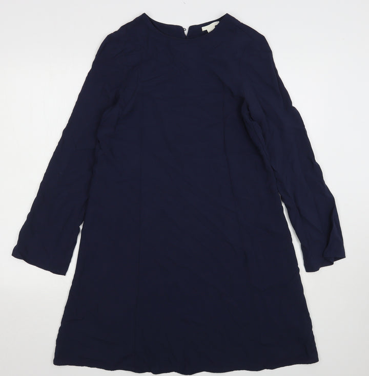 H&M Womens Blue  Viscose A-Line  Size 6  Round Neck
