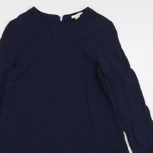 H&M Womens Blue  Viscose A-Line  Size 6  Round Neck