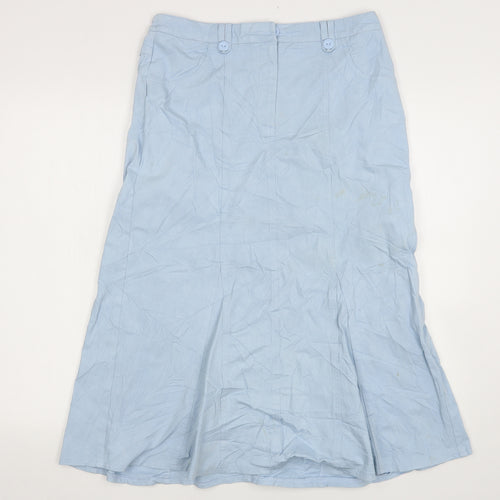 Msgi Fit Womens Blue  Cotton A-Line Skirt Size 12