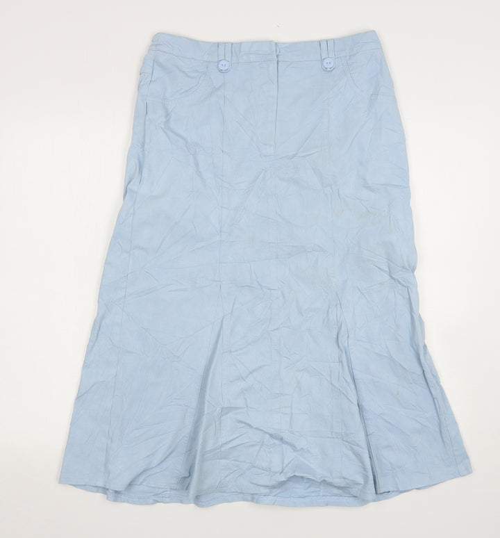 Msgi Fit Womens Blue Cotton A-Line Skirt Size 12
