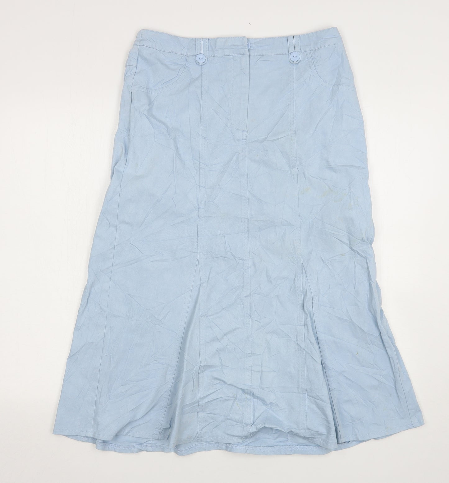 Msgi Fit Womens Blue  Cotton A-Line Skirt Size 12