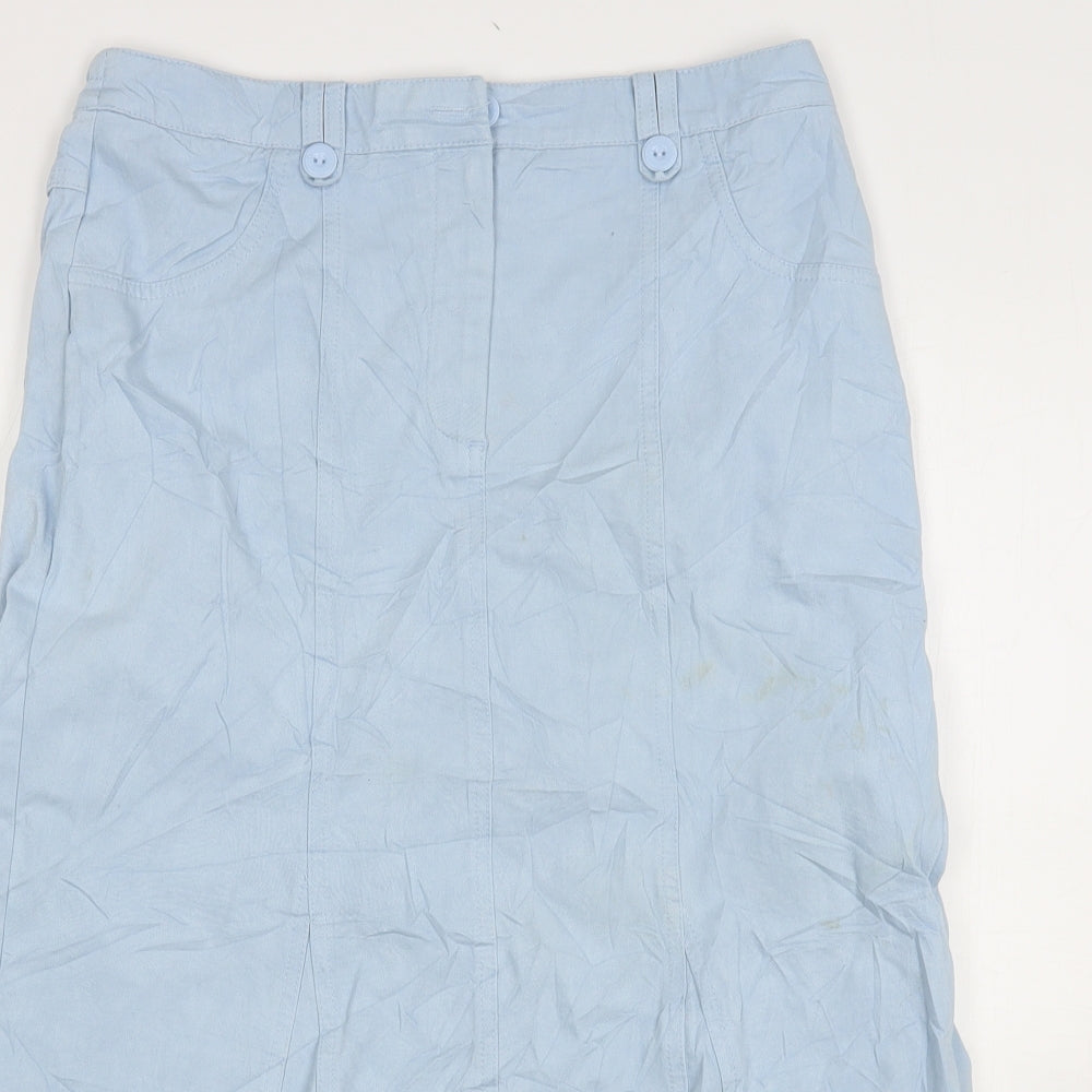 Msgi Fit Womens Blue  Cotton A-Line Skirt Size 12