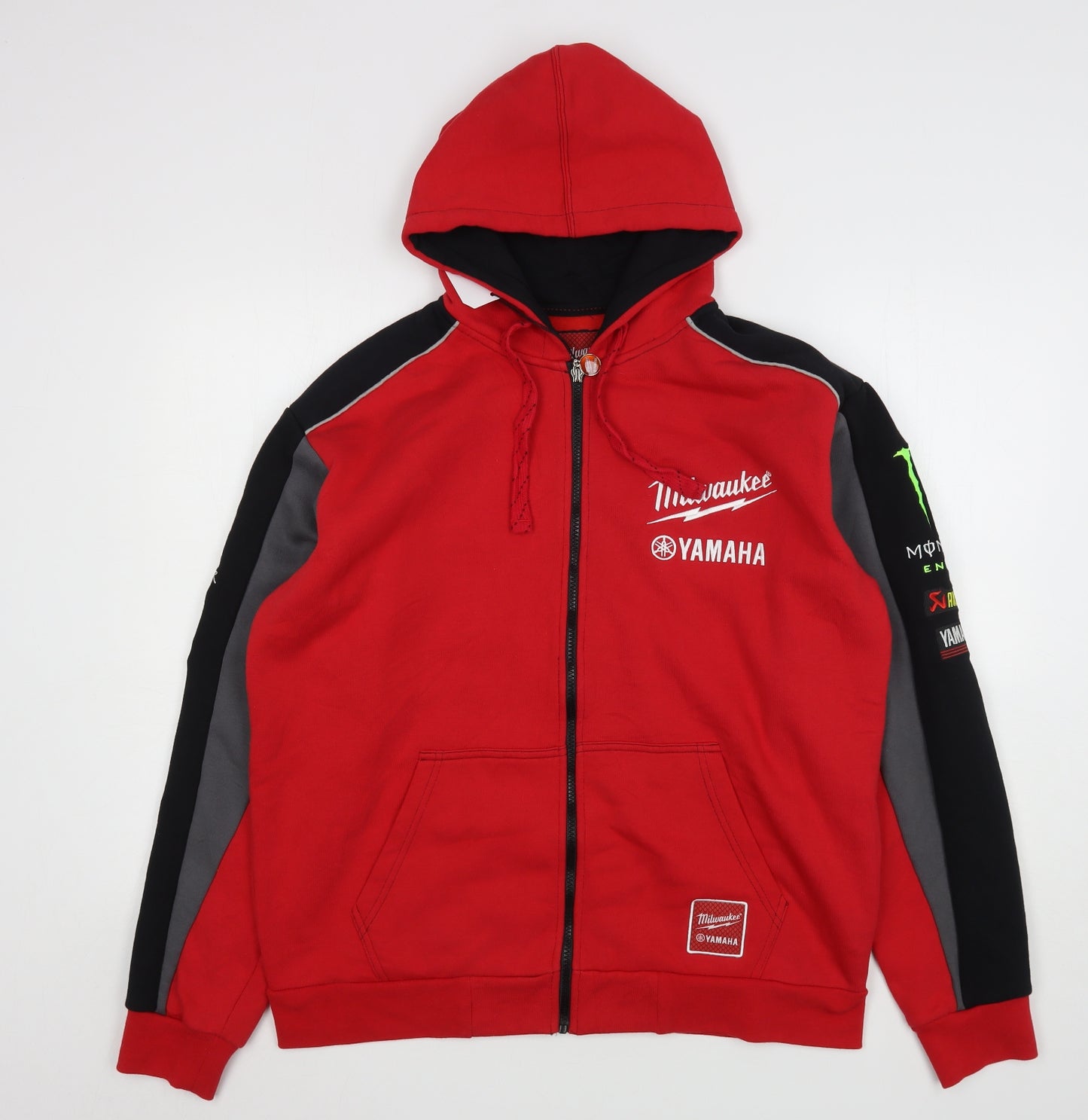 Milwaukee Mens Red  Cotton Full Zip Hoodie Size L
