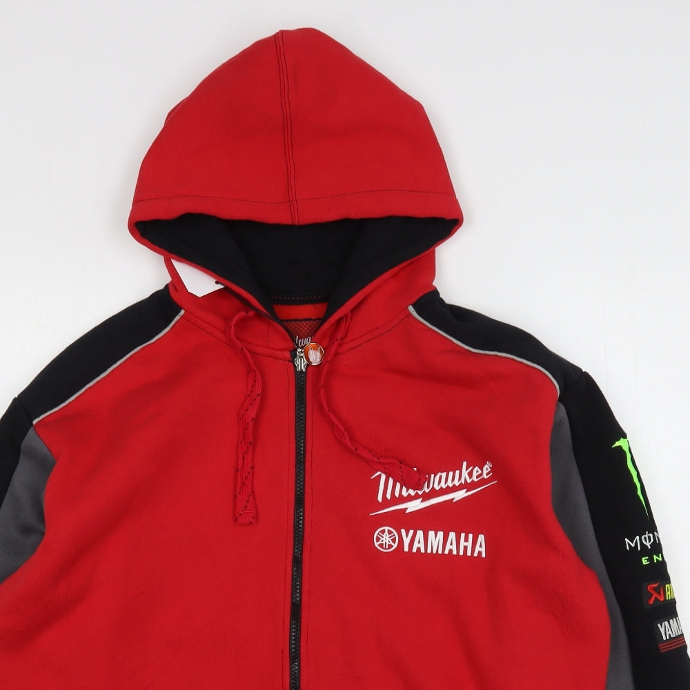 Milwaukee Mens Red  Cotton Full Zip Hoodie Size L
