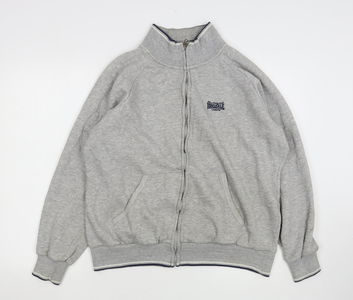 Lonsdale Womens Grey  Cotton Full Zip Sweatshirt Size L