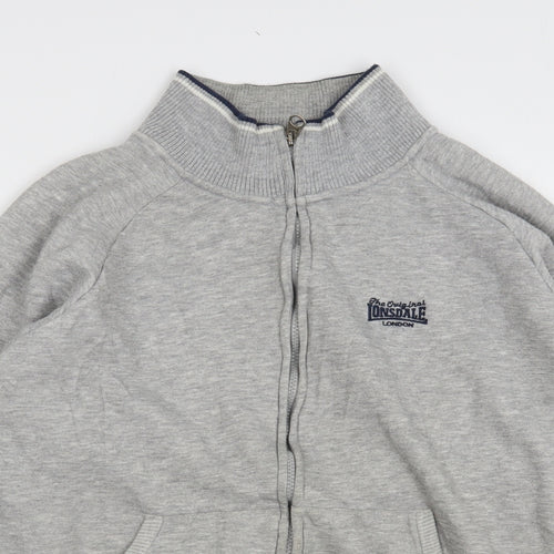 Lonsdale Womens Grey  Cotton Full Zip Sweatshirt Size L