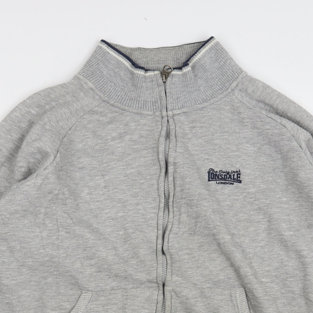 Lonsdale Womens Grey  Cotton Full Zip Sweatshirt Size L