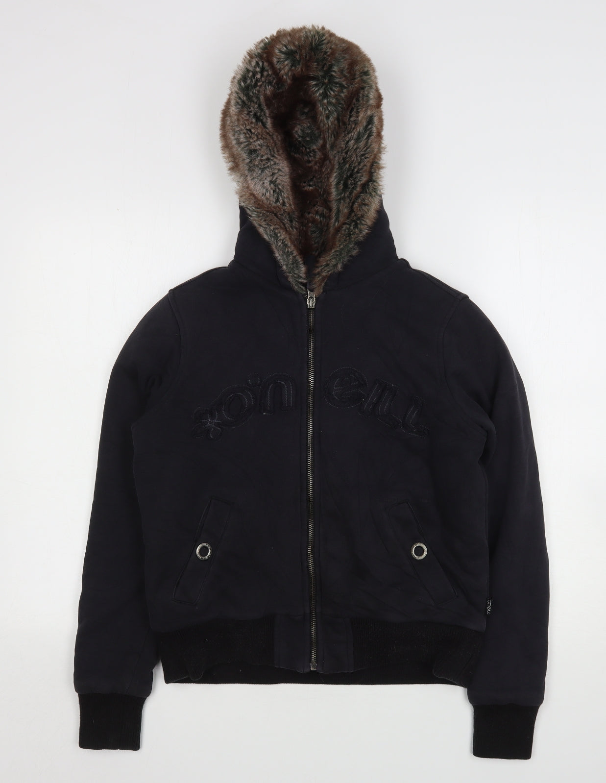 O'Neill Womens Black  Cotton Full Zip Hoodie Size S