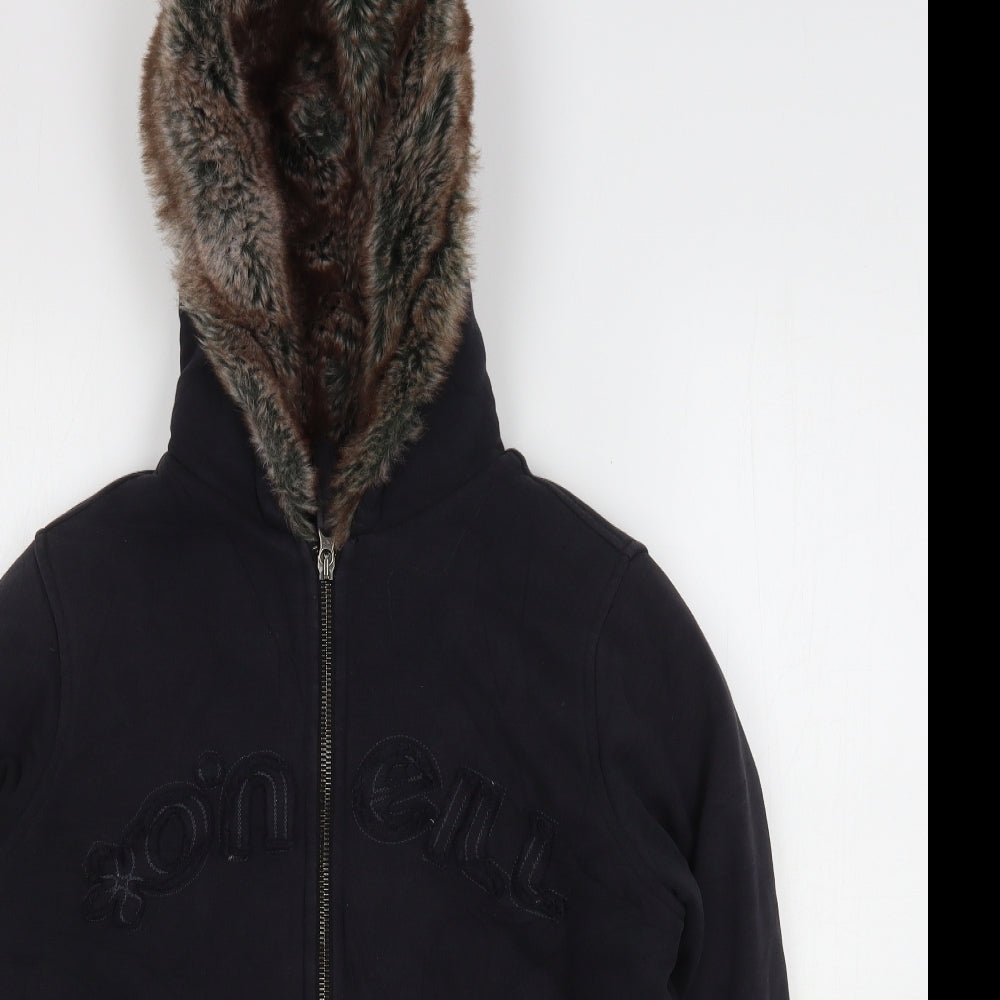 O'Neill Womens Black  Cotton Full Zip Hoodie Size S