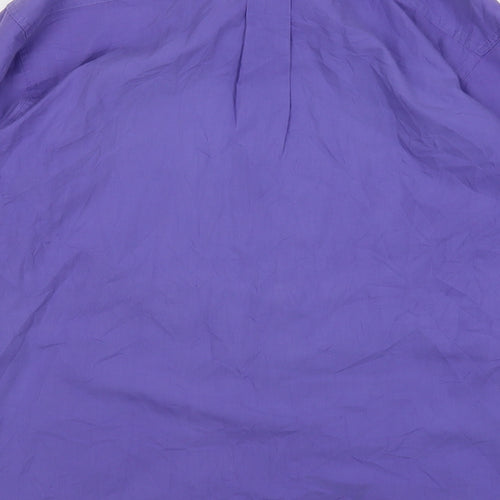 Ted Taylor  Mens Purple  Polyester  Dress Shirt Size 15.5 Collared