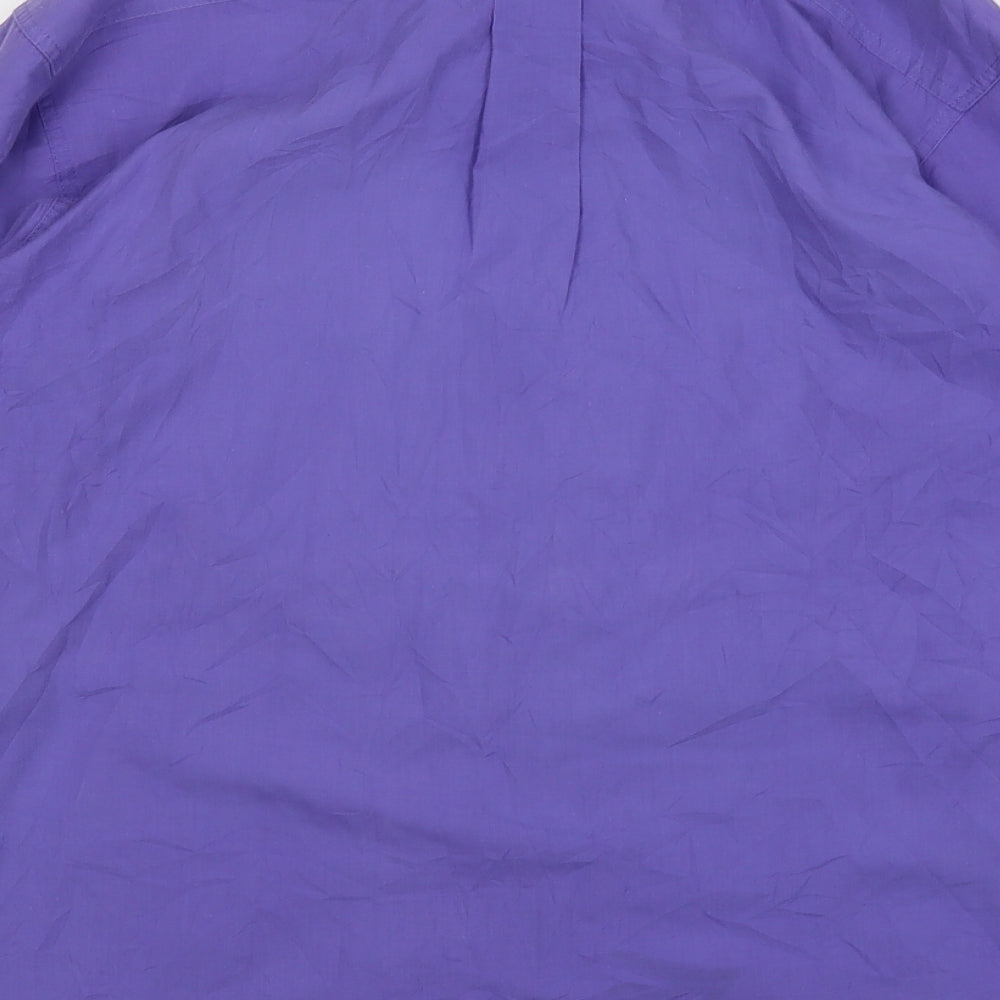 Ted Taylor  Mens Purple  Polyester  Dress Shirt Size 15.5 Collared