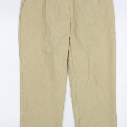 Marks and Spencer Womens Beige  Polyester Trousers  Size 14 L27 in Regular