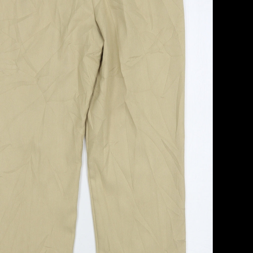 Marks and Spencer Womens Beige  Polyester Trousers  Size 14 L27 in Regular