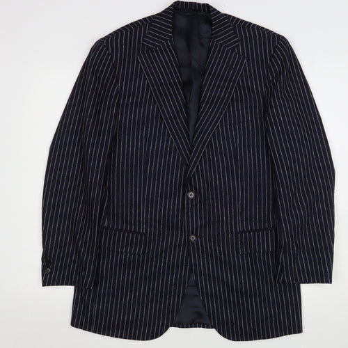 VIP Mens Grey Striped Wool Jacket Suit Jacket Size 42