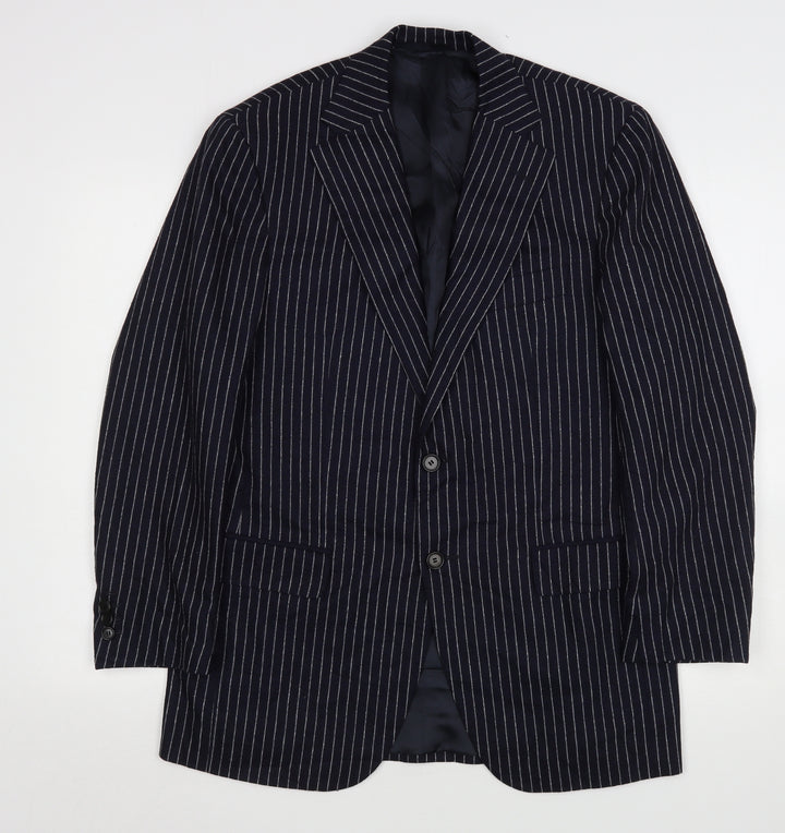 VIP Mens Grey Striped Wool Jacket Suit Jacket Size 42