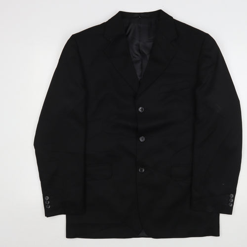 Zantos Mens Black  Polyester Jacket Suit Jacket Size 40