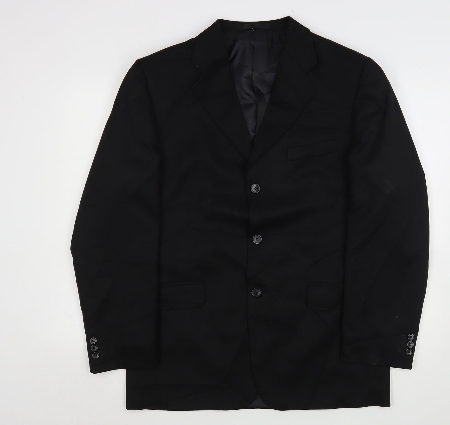 Zantos Mens Black  Polyester Jacket Suit Jacket Size 40