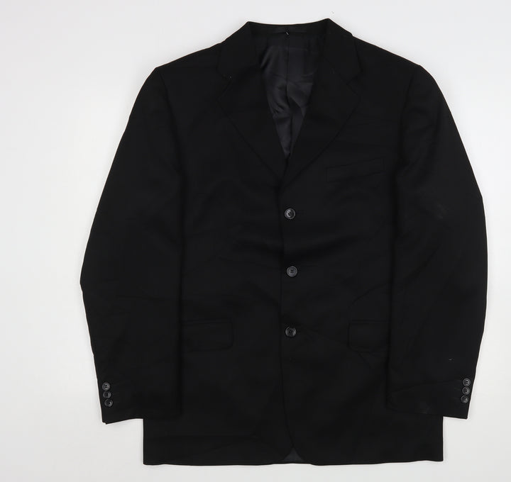 Zantos Mens Black  Polyester Jacket Suit Jacket Size 40