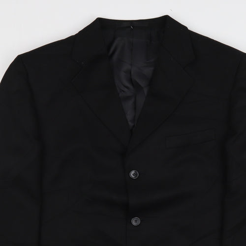 Zantos Mens Black  Polyester Jacket Suit Jacket Size 40