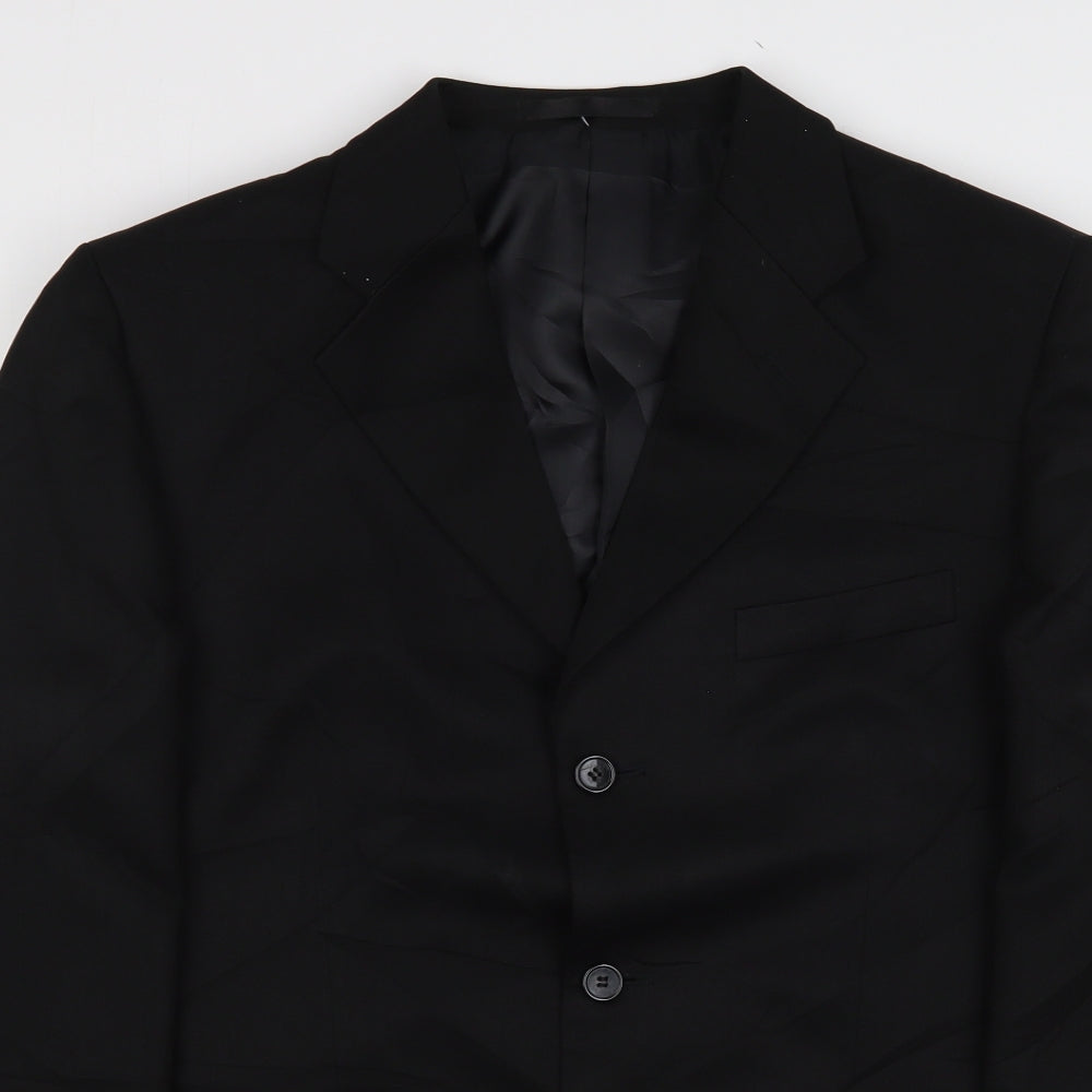 Zantos Mens Black  Polyester Jacket Suit Jacket Size 40