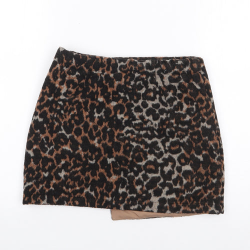 NEXT Girls Brown Animal Print Polyester A-Line Skirt Size 11 Years  Regular Zip