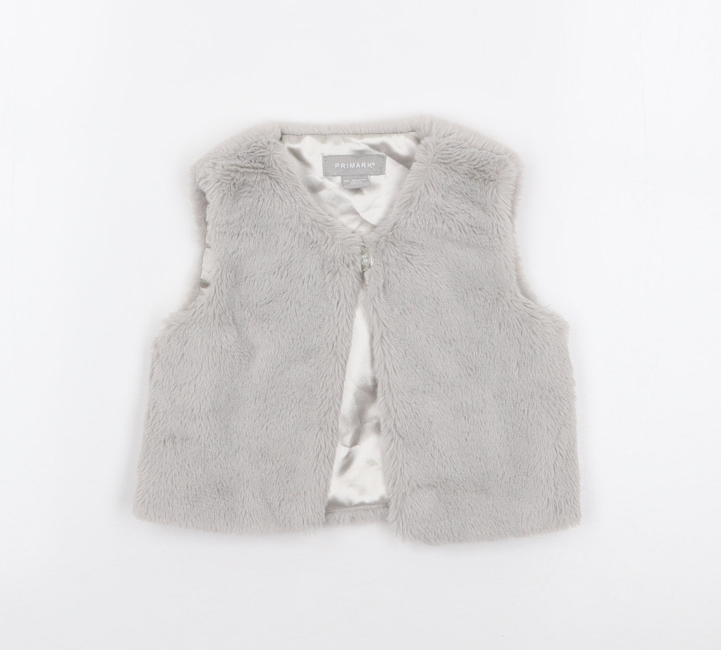 Primark Boys Grey   Gilet Waistcoat Size 24 Months   Button