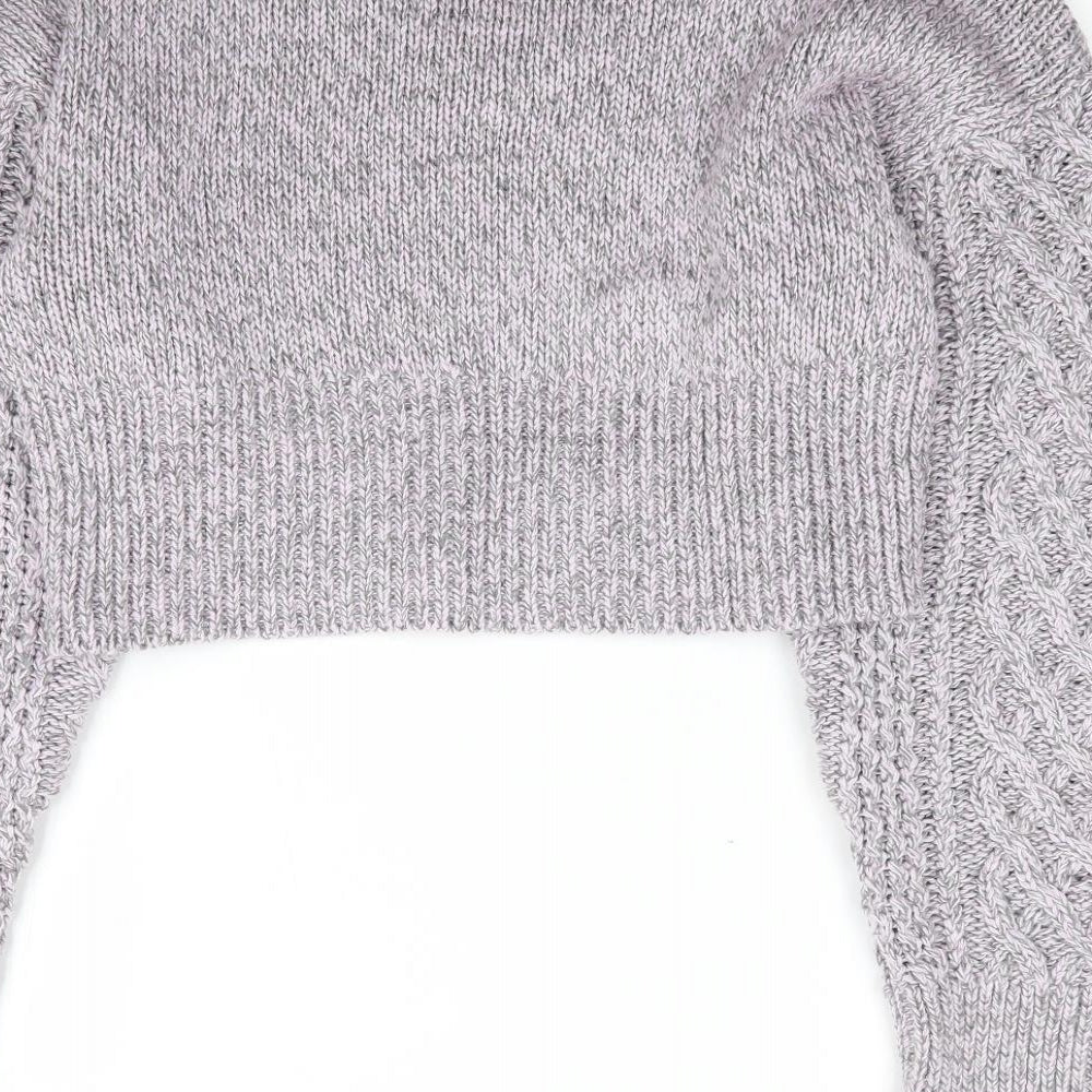 Topshop Womens Pink V-Neck  Acrylic Pullover Jumper Size 6