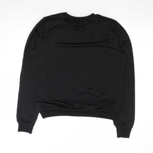 Les Bourdelles Des Carcons Womens Black Crew Neck  Polyester Pullover Jumper Size S
